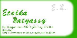 etelka matyassy business card